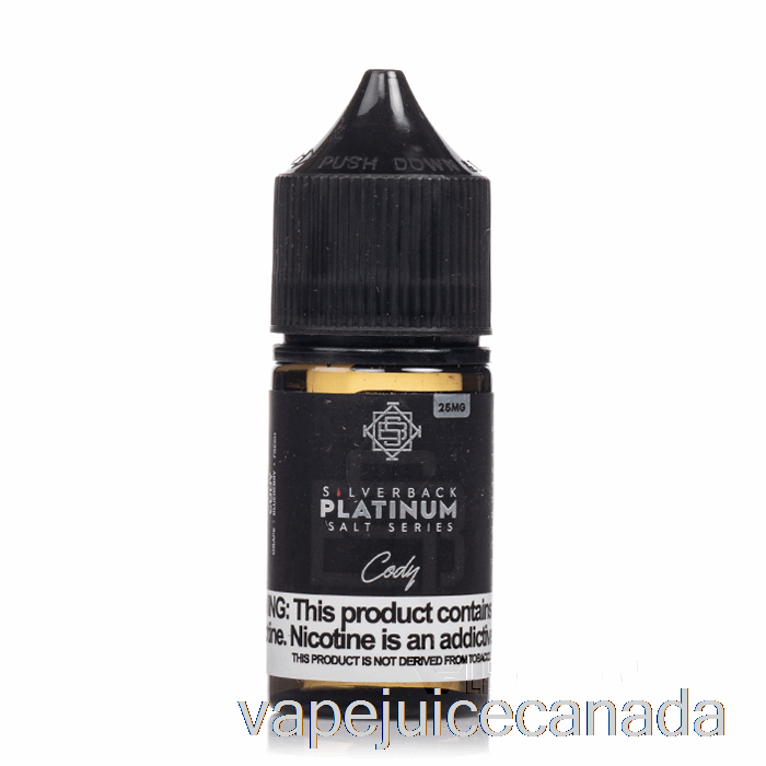 Vape Disposable Canada Cody - Silverback Platinum Series Salts - 30mL 25mg